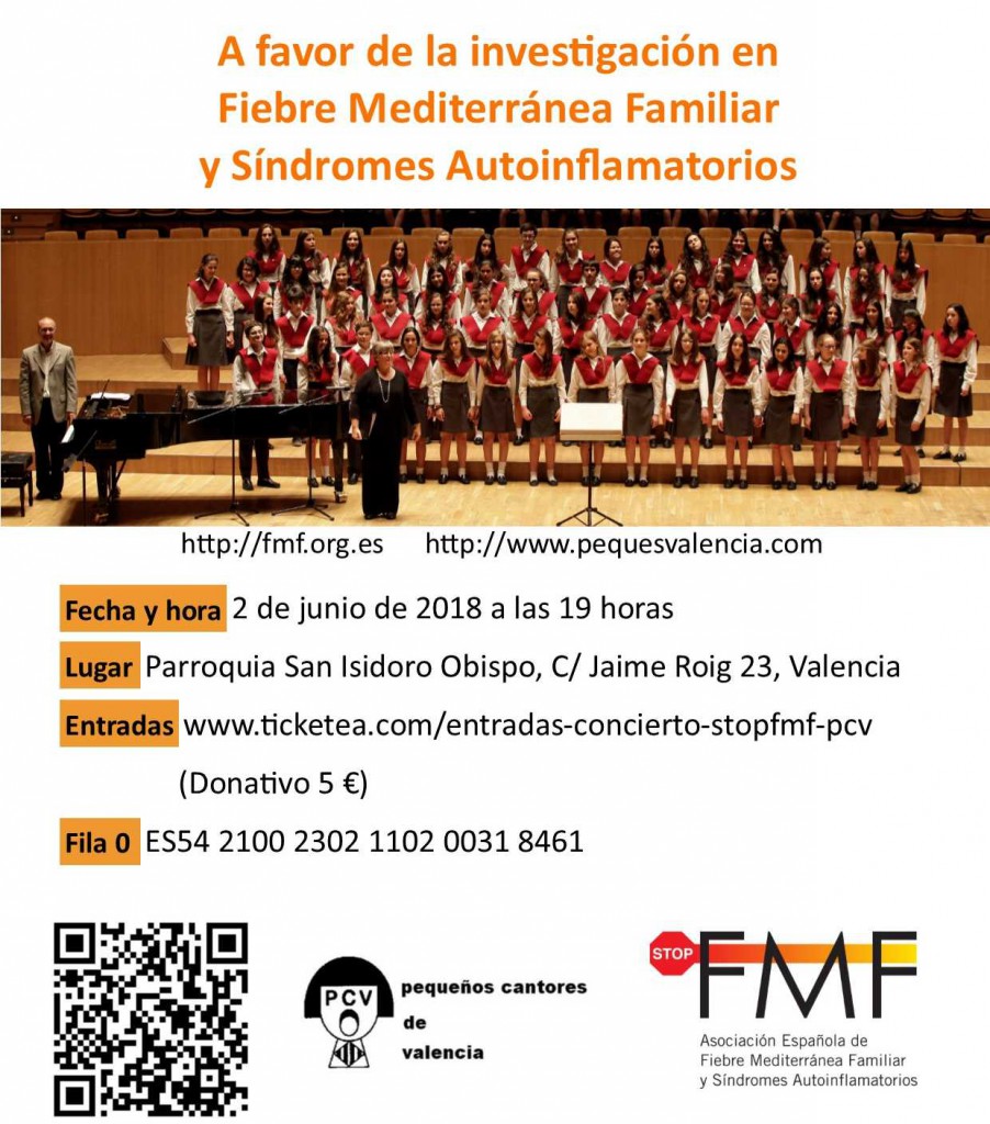 Cartel concierto solidario pequeños cantores de Valencia & Stop FMF