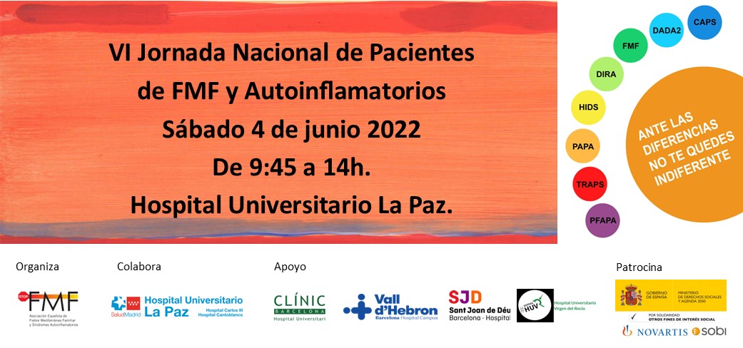 Cartel 1 VI Jornada Nacional de Pacientes de FMF y Autoinflamatorios