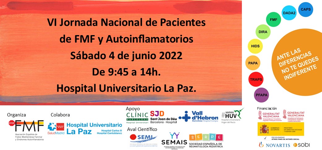 Cartel 2 VI Jornada Nacional de Pacientes de FMF y Autoinflamatorios
